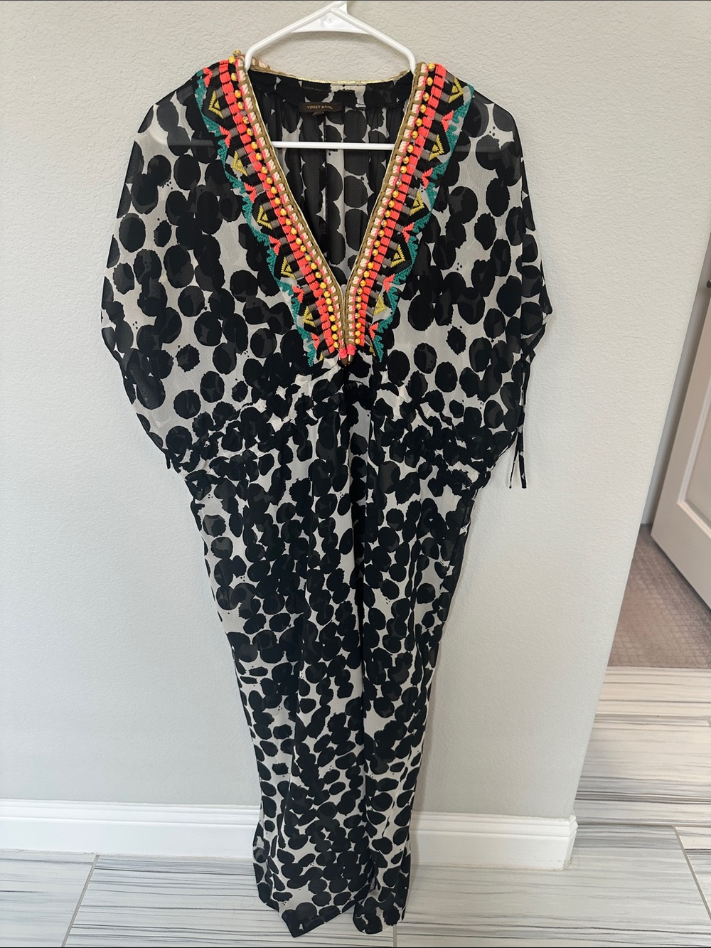 Vineet Bahl Black & White Polka Caftan